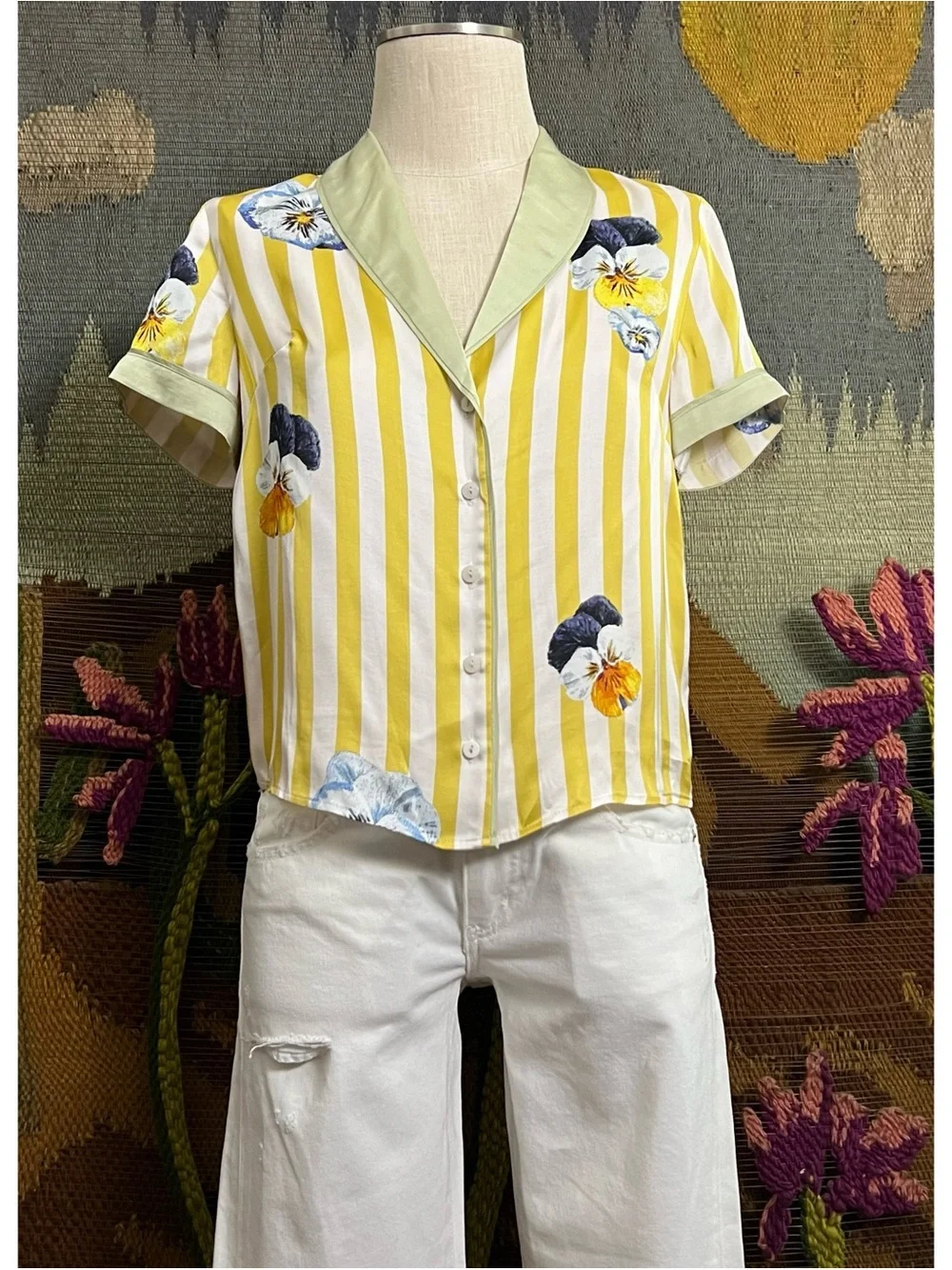 Anthropologie Lyrebird Pajama Shirt XXS